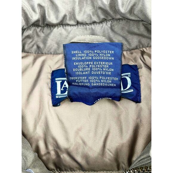 Lands End Goose Down Parka Mens Small Beige Belted Full Length 80s Vintage Coat - Picture 7 of 8